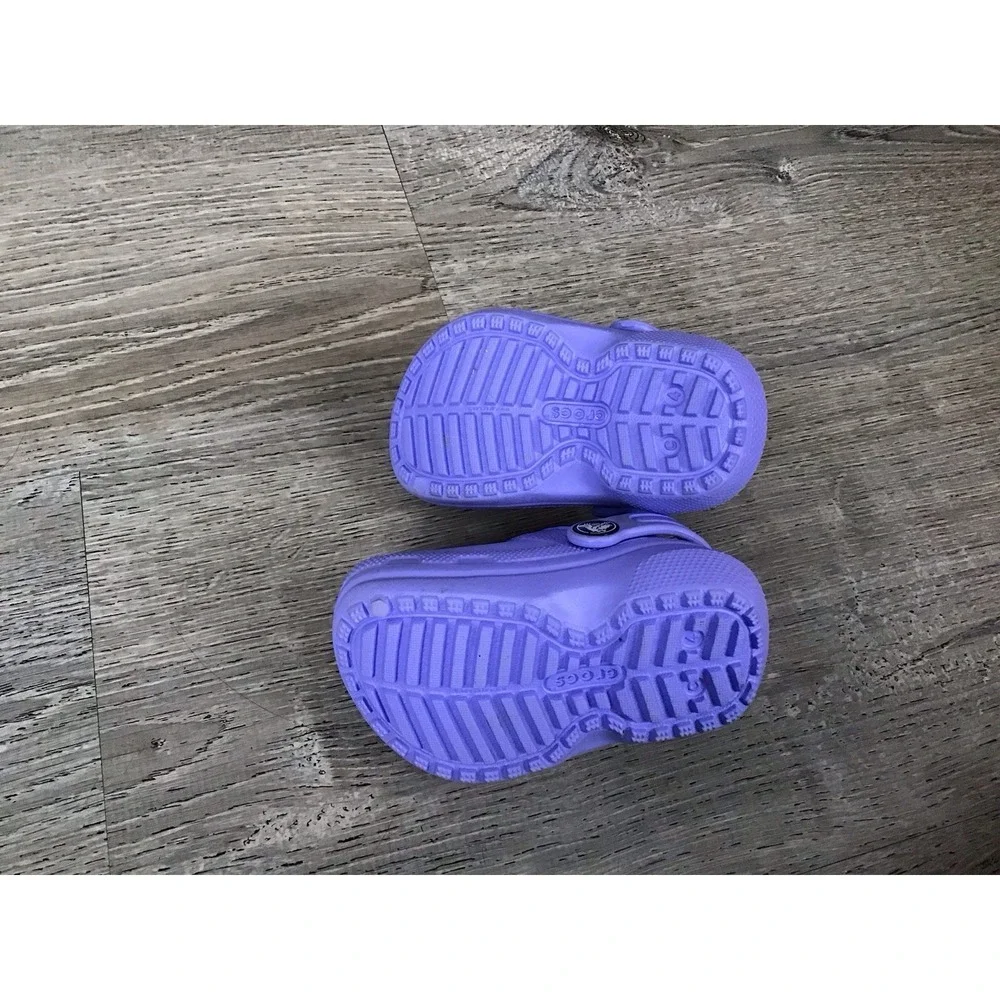 Crocs Unisex Kid's Size C4 Classic Lined Clog Lilac - US Kid's Slip On Shoes